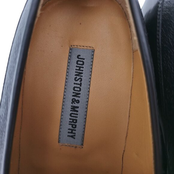 NEW Johnston & Murphy Men\'s size 9.5W Black Deerskin Leather Dress Shoes Loafers